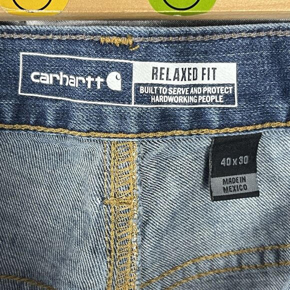 Carhartt Rugged Flex Jeans Men’s 40x30 Relaxed Fit 5 Pocket Coldwater Blue Chore - Picture 4 of 13